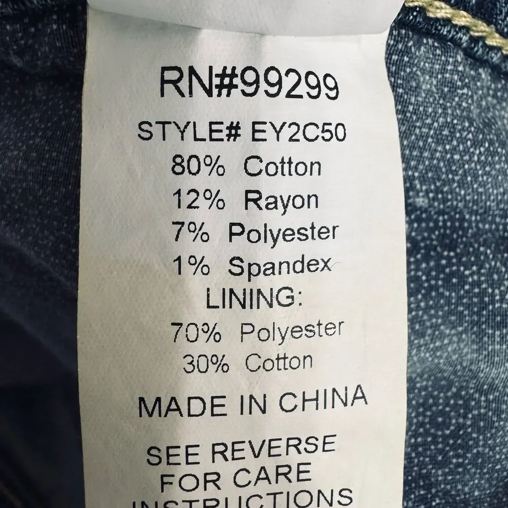 Level 99 Skinny Boyfriend Crop Jeans 28 (31x24) Blue Distressed Stretch Womens